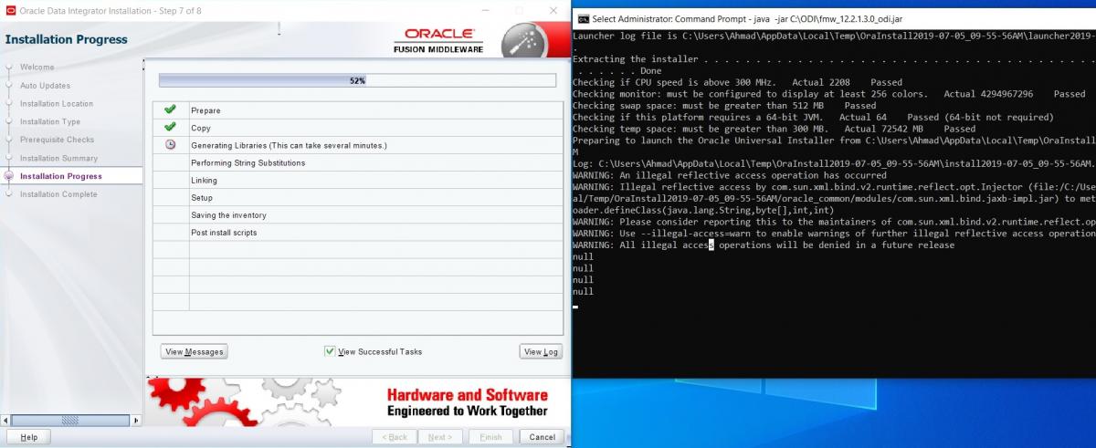 مشكلة أثناء تنصيب Oracle Data Integrator
